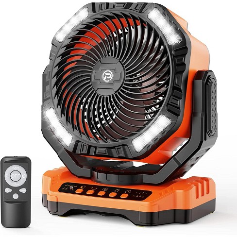 Panergy 20000mah Camping Fan With Led Light, Auto-oscillating Desk