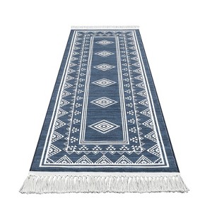 Area Rug, Machine Washable Tassel Rugs for Living Room, Indoor Non-Slip Front Door Mat, Stain Resistant Floor Cover Carpet, Bordered - 1 of 4