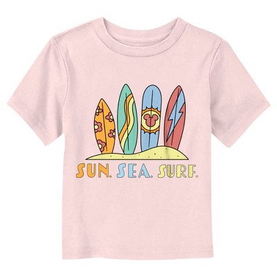 Toddler's Mickey & Friends Sun Sea Surf Boards T-shirt - Light Pink