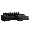 Luxe Oversized L Shaped Sectional Sofa with Chaise, Corduroy Upholstered Modular Couch with 8 Pillows and Hidden Storage for Living Room Bedroom - 4 of 4