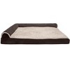 FurHaven Two-Tone Faux Fur & Suede Deluxe Chaise Lounge Orthopedic Sofa Dog Bed - 2 of 3