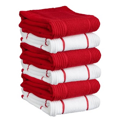 T-fal Solid and Check Parquet Kitchen Towel, Six Pack