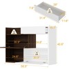 Famapy Storage Cabinet White Patchwork Brown Expandable Structure Stylish and Practical - 4 of 4