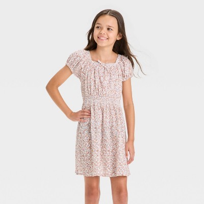Girls' Short Sleeve Smocked Dress - Cat & Jack™