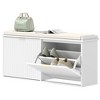 HOMCOM Shoe Bench with Padded Seat Cushion and Flip-Drawer, Entryway Bench - 4 of 4