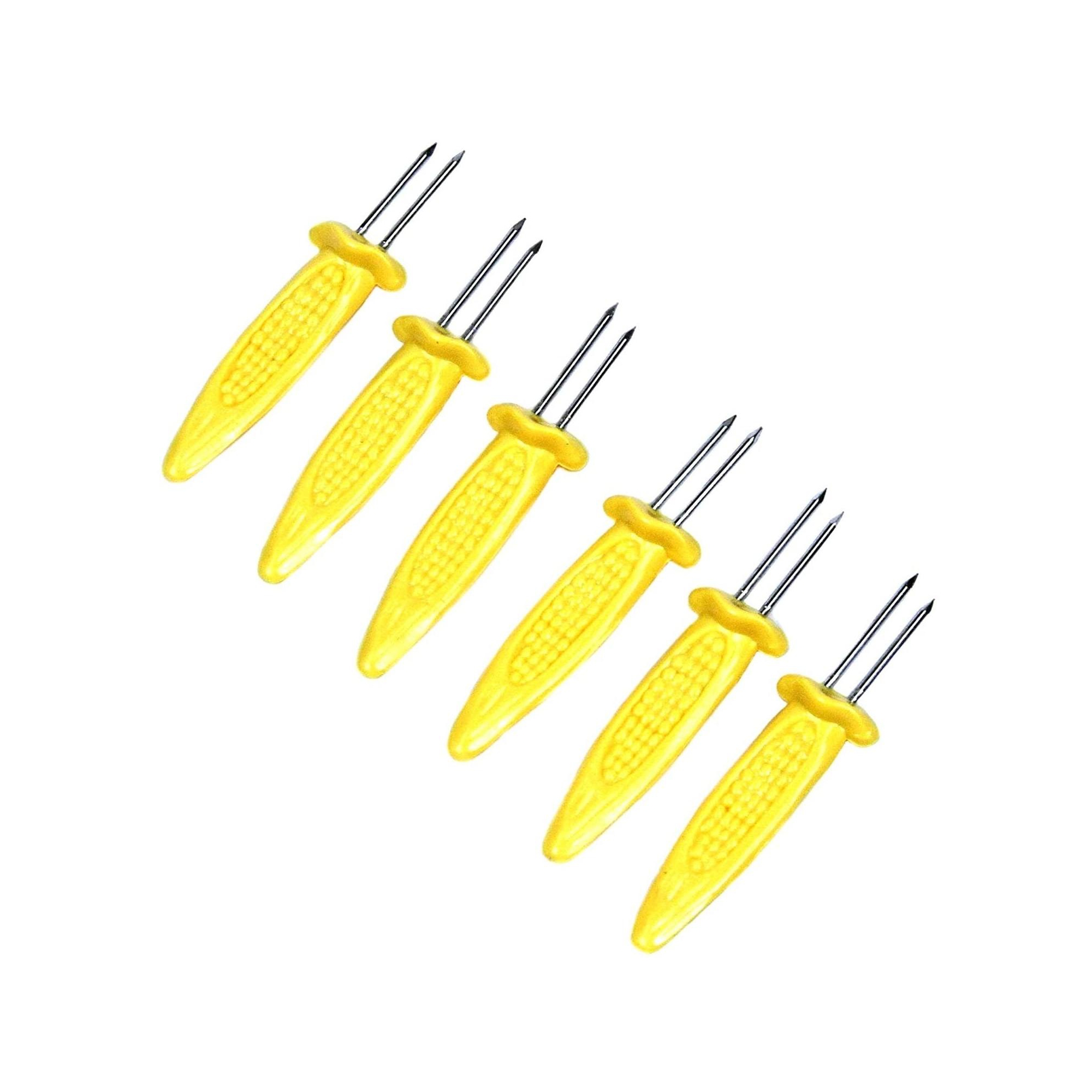 Chef Craft 6pc Jumbo Corn Holders Cob Skewers Set with Stainless Steel Pins 1 Set