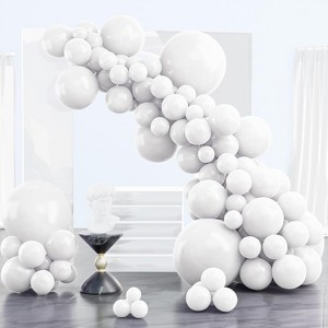 partywoo balloons 4 sizes 85 pcs-white - 1 of 4