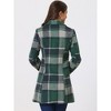 Allegra K Women's Toggle Outerwear Classic Turn Down Collar Plaid Duffle Front Pea Coat - 4 of 4