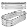 Orieon 2 Pack Galvanized Raised Garden Bed Oval Planter Box 4.5x2x1FT Open Base, Outdoor Metal Raised Beds for Vegetables & Flowers - 3 of 4