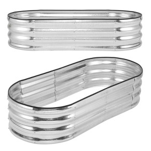 2 Pcs 4.5x2x1ft Large Outdoor Planter Boxes Kit,with Open-Ended Base Design,Galvanized Steel Raised,Durable Raised Bed for Outdoor Plants,Gardening - 1 of 4