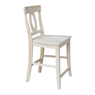 Verona Unfinished Parawood Counter Stool with Cut Out Back