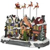 HOMCOM Christmas Village, Santa & Deer Skating Pond Animated Winter Wonderland Set with Multicolored LED Light, Battery Operated Christmas Decoration - 4 of 4