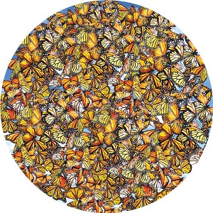 Sunsout Monarch Frenzy 1000 pc Round  Jigsaw Puzzle 35047 - 1 of 4