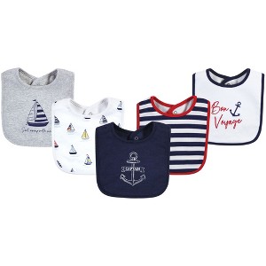 Hudson Baby Infant Boy Cotton Bibs, Captain, One Size - 1 of 4
