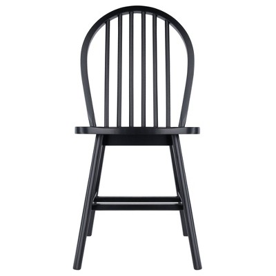 Winsome Black High Back Windsor Wood Side Chair Set