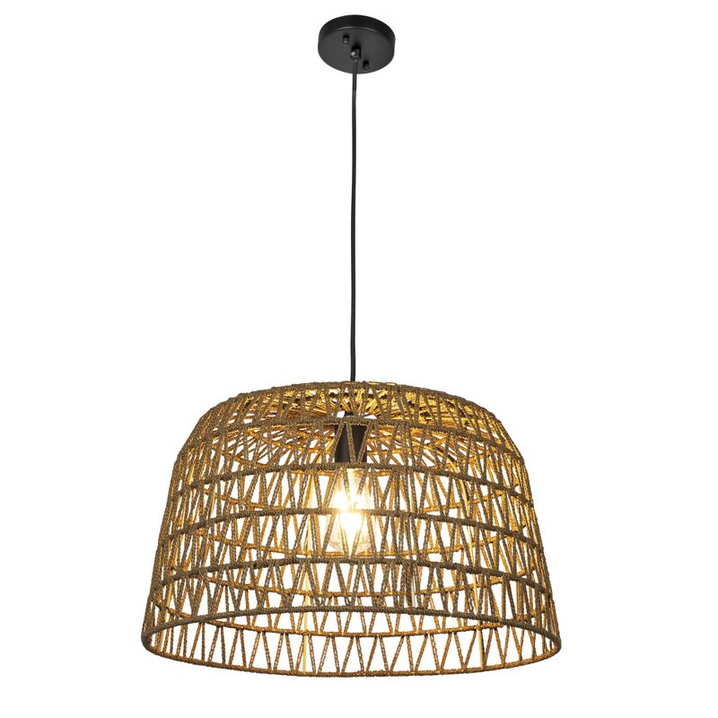 Storied Home Boho Open Weave Metal and Paper Rope Ceiling Light , 1 of 8