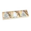 Decorative Wood Christmas Tree Ornament White Finish 3 inch – 9 Pieces by Melrose - 4 of 4