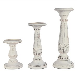 Mela Artisans Pak Set of 3 White Candleholders - 1 of 4