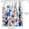 71x74 Blue Floral Shower Curtain - 100% Polyester - Water-Resistant Bath Curtain - 2 of 4