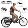 Adult Tricycles, 1 Speed Adult Trikes 24 inch 3 Wheel Bikes, Three-Wheeled Bicycles Cruise Trike with Shopping Basket for Seniors, Women, Men - 2 of 4