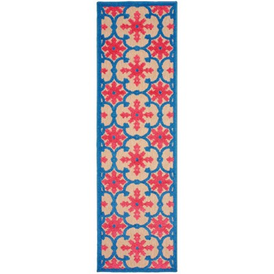 Oriental Weavers Cayman 190L9 Pink/Blue Indoor/Outdoor Area Rug - 2'3" x 7'6"