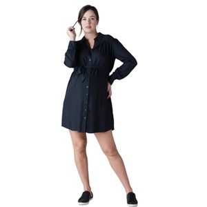 Ingrid & Isabel Maternity Belted Drape Shirt Dress - 1 of 4