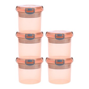 REGALWOVEN D Leakproof Plastic Food Container 4.6 x 4.6 x 4.2 Inch 5 Pcs - 1 of 4