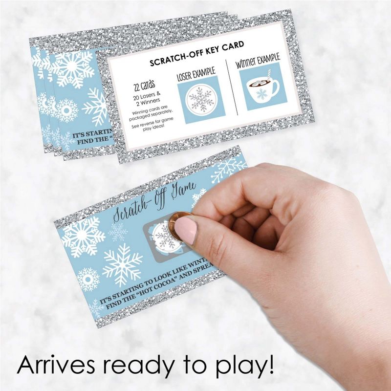 Big Dot of Happiness Winter Wonderland - Snowflake Holiday Party and Winter Wedding Game Scratch Off Cards - 22 Count, 2 of 7