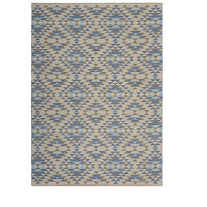 Blue Decorative Lattice Area Rug - 1 of 4