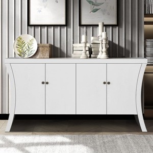 4-Door Storage Credenza, Entryway Console Cabinet, Modern Sideboard with Bronze Handles, Buffet Table for Living Room-Maison Boucle - 1 of 4