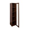 TOAOTBNBO Display Bookcase with Glass Doors, Home Office Bookshelves with LED Lights Book Shelf with 5 Open Compartments, Dark Brown - 2 of 4