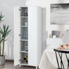 Costway 73.5''Double Door Tall Pantry Cabinet Freestanding Versatile Storage Organizer White - 3 of 4