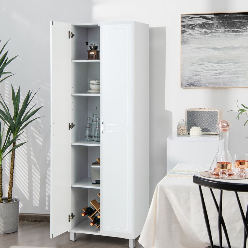 Costway 73.5''Double Door Tall Pantry Cabinet Freestanding Versatile Storage Organizer White, 3 of 11