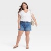 Women's Mid-Rise 90's Baggy Embroidered Floral Print Denim Shorts - Universal Thread™ Daisy Floral - 3 of 3