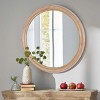 27" Round Decorative Wall Mirror with Distressed Wooden Frame, Farmhouse Style Circle Entryway Mirror for Bedroom, Living Room or Office - Cuddlewood - 2 of 4