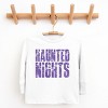 Haunted Nights Block Distressed - Youth Long Sleeve Graphic T-Shirt - 2 of 4