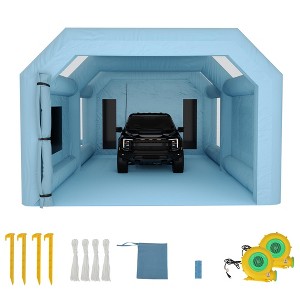 Coucheta Inflatable Paint Booth 26x15x11 FT with Dual 950+370W Blowers, Large Spray Tent for Car Painting, Motorcycle, Garage Furniture & DIY Parts - 1 of 4