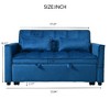 Kumasinova Convertible Sofa Bed with Adjustable Backrest, Velvet Loveseat to Sleeper Bed, Sturdy Wood Frame, 2 Lumbar Pillows, Couch for Living Room - 2 of 4