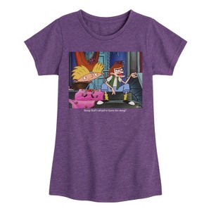 Girls' - Hey Arnold! - Stoop Kid Fitted Short Sleeve Graphic T-Shirt - 1 of 4