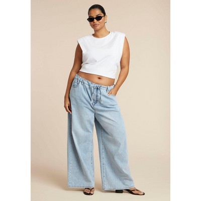 ELOQUII Drawstring Waist Lightweight Jean