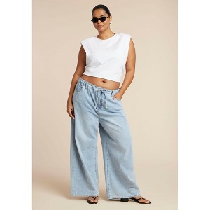 ELOQUII Drawstring Waist Lightweight Jean - 1 of 4