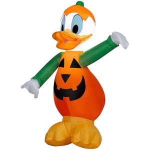 Gemmy 3.5 ft Airblown® Blowup Inflatable Donald Duck in Pumpkin Costume Outdoor Decoration - Orange - 1 of 3