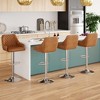VECELO Bar Stools Set of 2/4, Modern PU Leather Bar Stools with Back Adjustable & Swivel for Kitchen Counter Island - 4 of 4