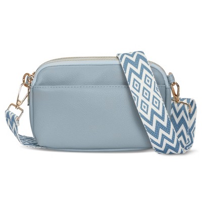 Hynes Eagle PU Crossbody Bag Purse-Blue