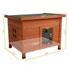 LAOTIES Waterproof Wooden Cat House,Indoor And Outdoor Pet Shelter with Asphalt Roof And Removable Floor for Small Pets - 2 of 4
