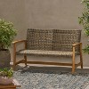 Gulches Wicker Loveseat for Cozy Outdoor Comfort,Wood Outdoor Chair for Patio, Outdoor, Garden, Poolside - 4 of 4