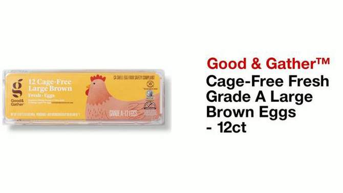 Cage-Free Fresh Grade A Large Brown Eggs - 12ct - Good &#38; Gather&#8482;, 2 of 7, play video