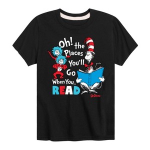 Boys' - Dr. Seuss - Oh! Places You'll Go When You Read Short Sleeve Graphic T-Shirt - 1 of 4
