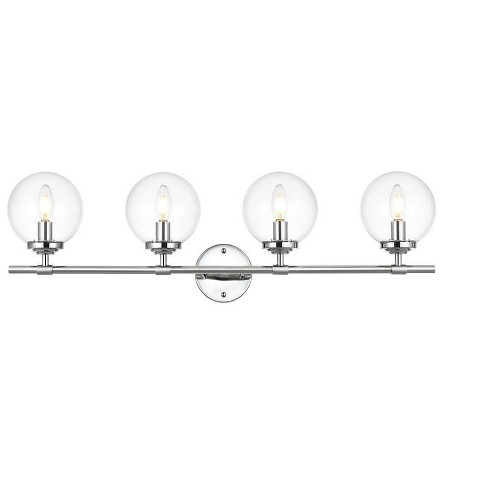 Elegant Lighting Ingrid 4 light Chrome and Clear Bath Sconce - image 1 of 4