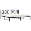 vidaXL Metal King Bed Frame with Headboard - 76"x79.9" - Black Steel Construction for Bedroom Furniture - 3 of 4